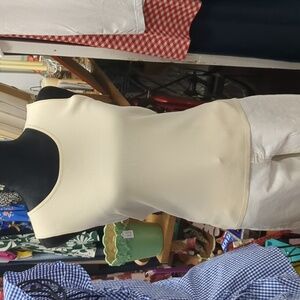 90s vintage style sweater cream tank